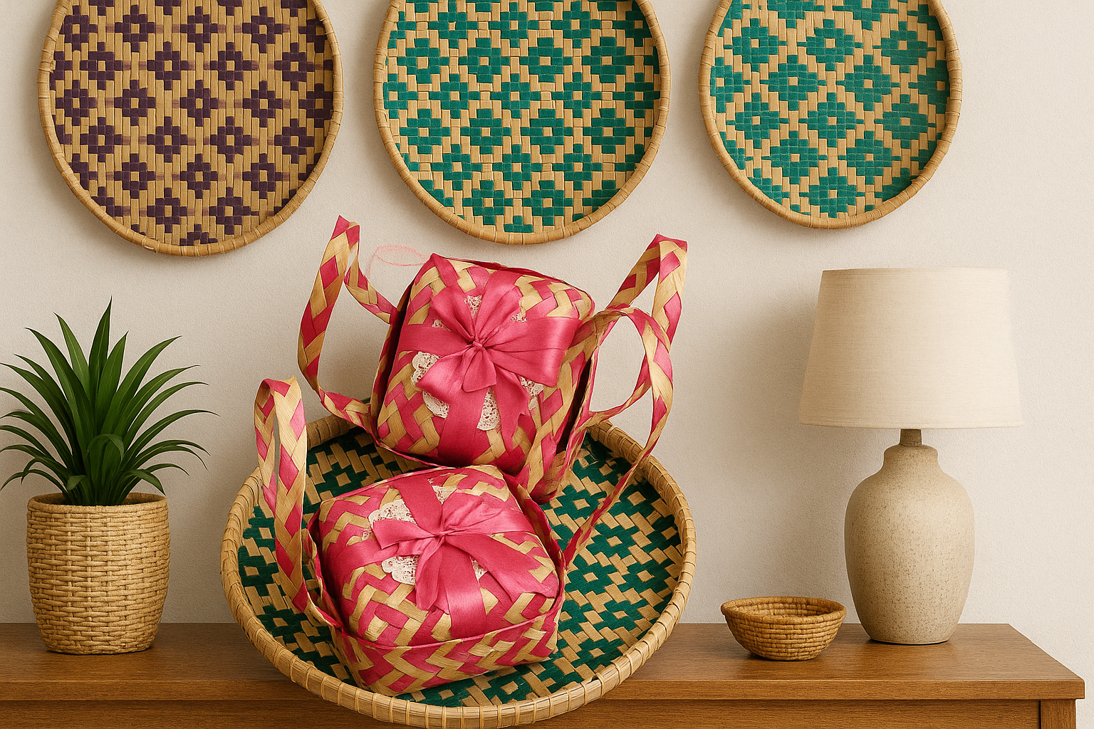 Handwoven Bamboo Hampers Basket