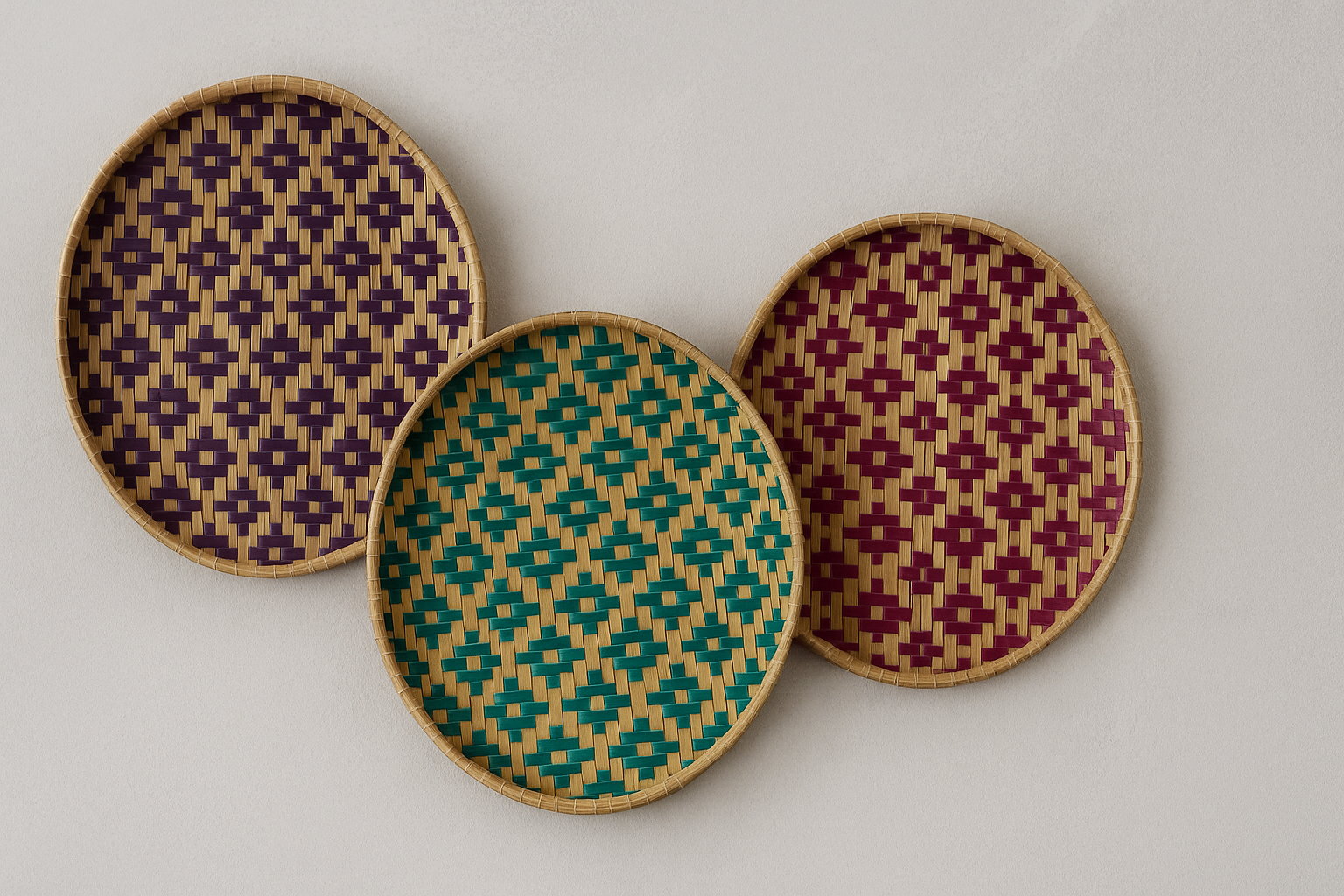 Handwoven Bamboo Decorative Tray